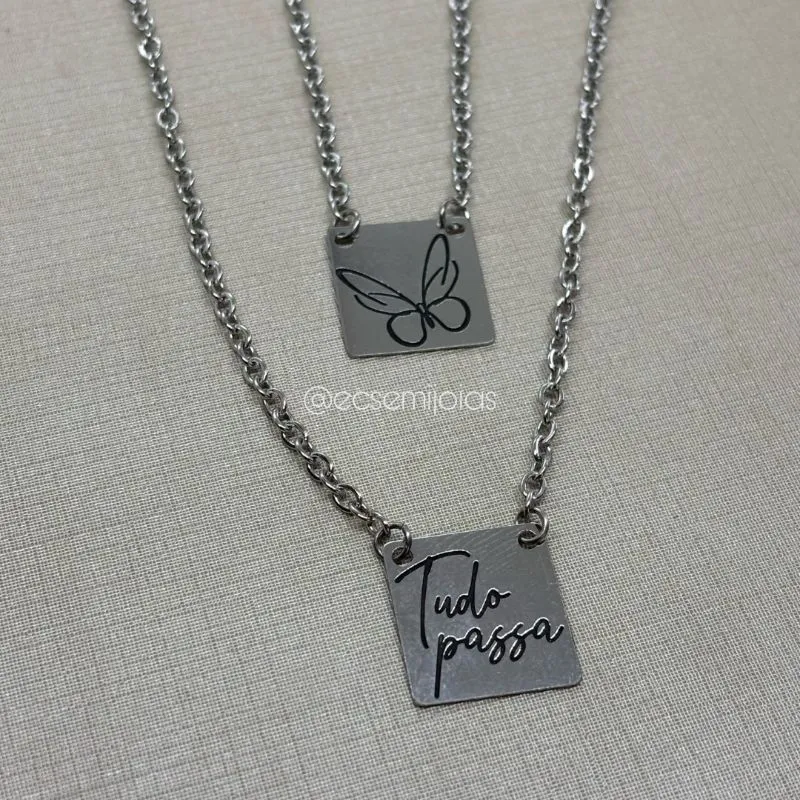 Escapulário com placa motivacional 