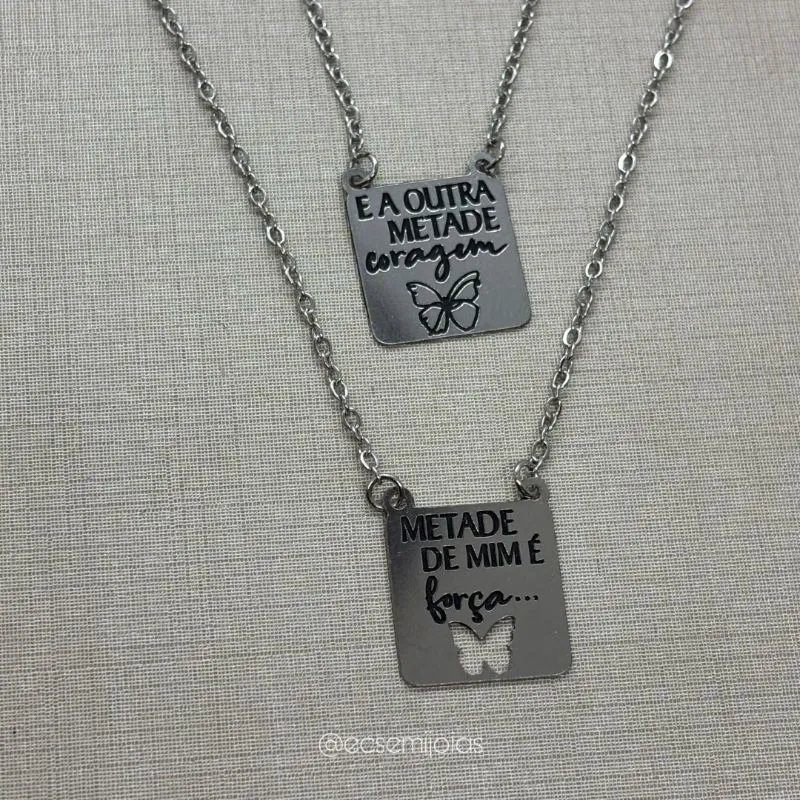 Escapulário com placa motivacional 