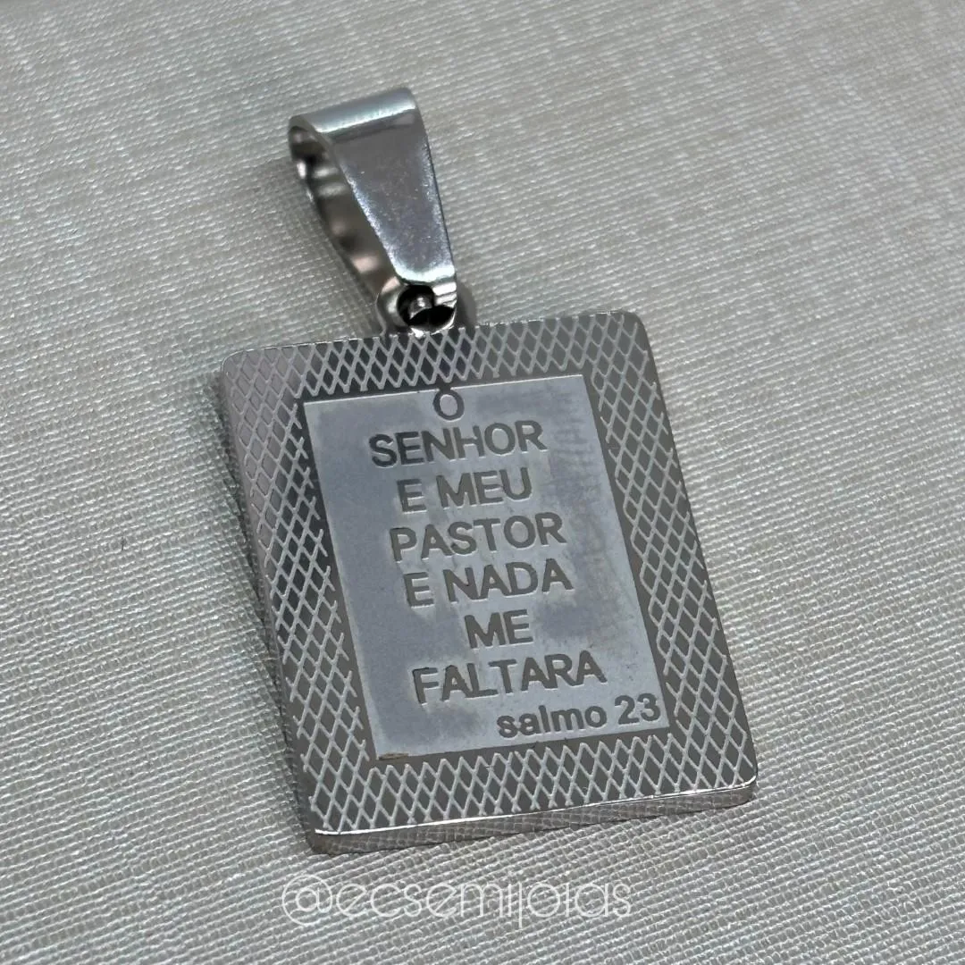 Pingente de placa com Salmo 23 