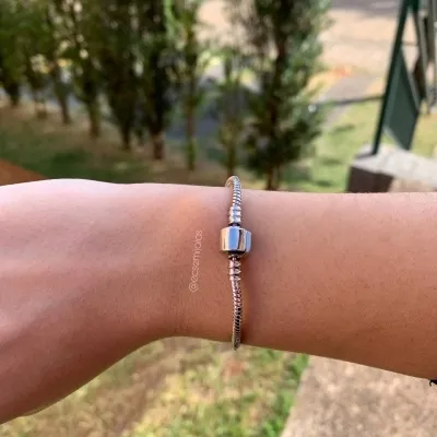 Pulseira para berloques - aço inoxidável