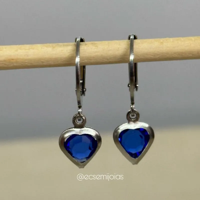 Argola tranqueta com coração 6mm - aço inoxidável