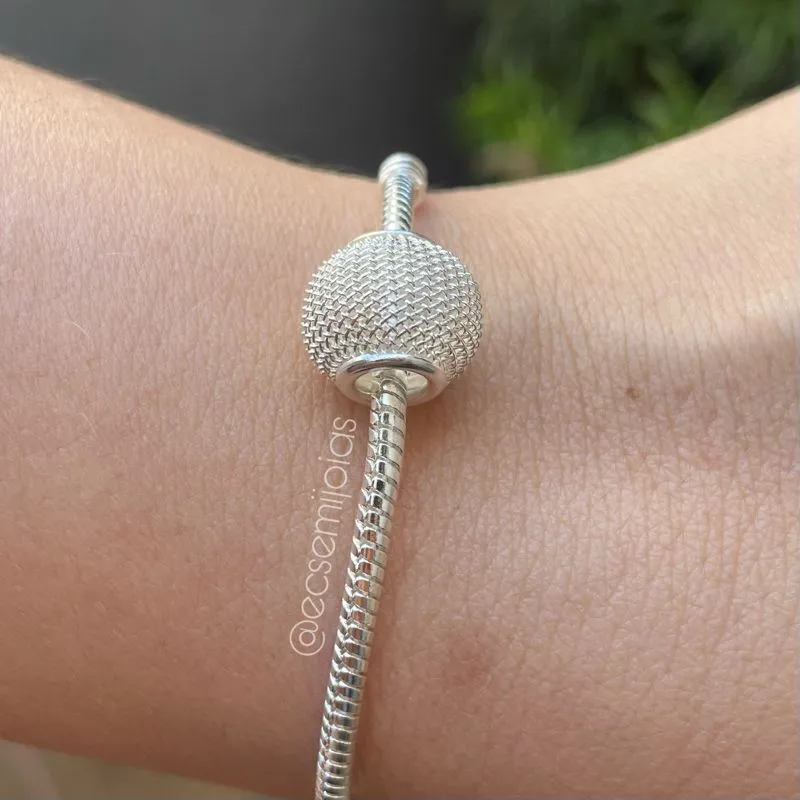Berloque murano bola vazada - aço inoxidável