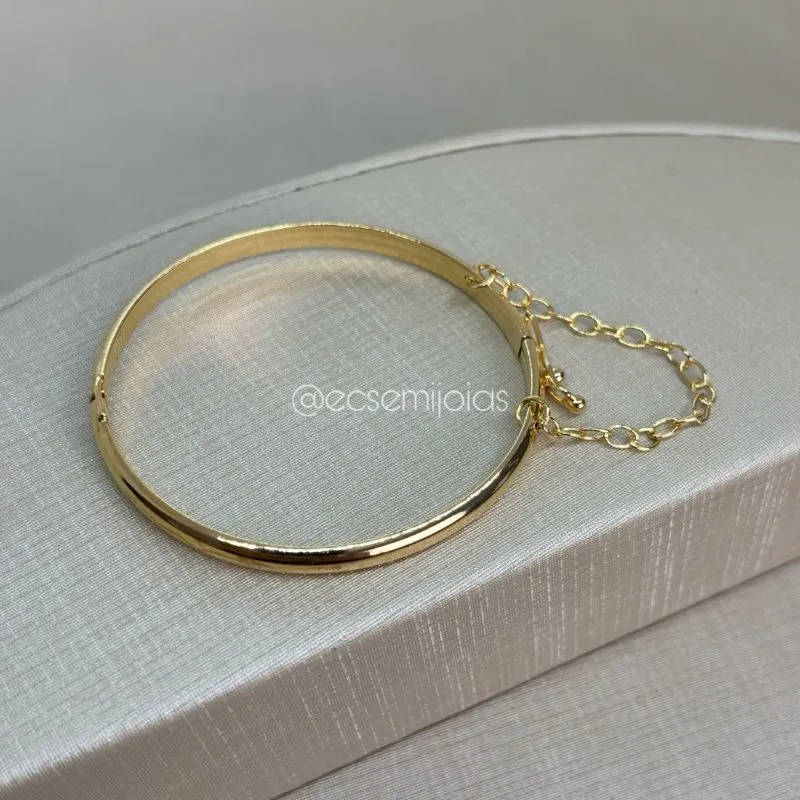Bracelete infantil liso - banhado a ouro 18k