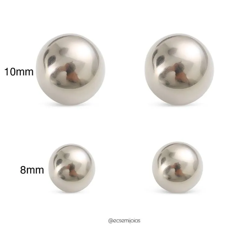 Brinco de bola 8mm - aço inoxidável